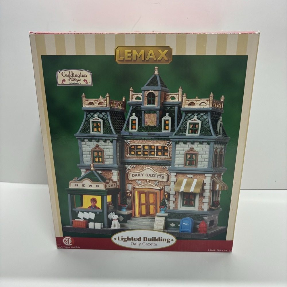 Lemax Village Collection Caddington Village Daily Gazette Lighted Building 85759